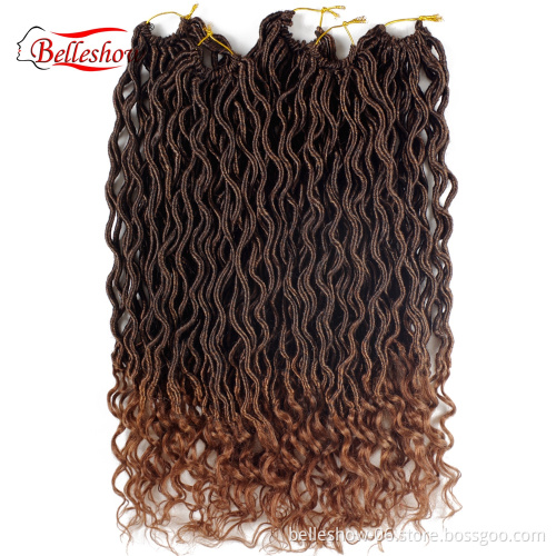 Hot sell faux locs afro faux locs braids hair extension  goddess faux locs with curly ends